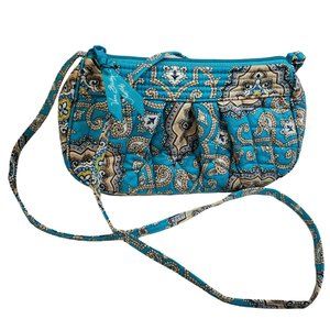 Vera Bradley Totally Turquoise 'Frannie' Small Hobo Shoulder Crossbody Bag Purse